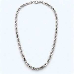 925 Sterling Silver Rope Chain Necklace 20" Italy 18.88g Lobster Clasp